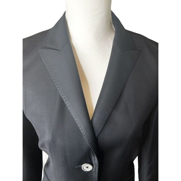 J. CREW Black Super 120s 100% Wool Blazer Jacket Work Office Wear Sz 4 - Picture 3 of 8